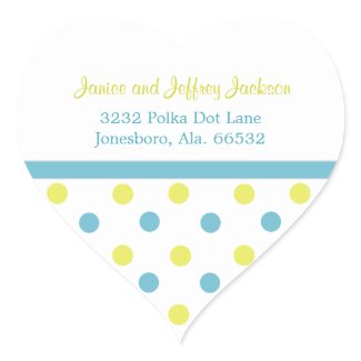 Yellow and Blue Polka Dot: Address Sticker sticker