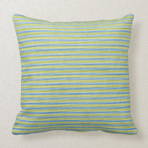Yellow and Blue Stripes Pillows