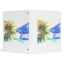 Yellow and Blue Zoomed Rides on White Abstract Binders