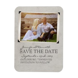Yellow and Gray Anchor Beach Save The Date Rectangle Magnet