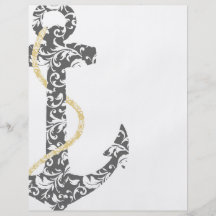 Yellow and Gray Anchor Beach Wedding Flyers