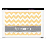Yellow and Gray Chevron 17 Inch Laptop Skin