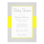 Yellow and Gray Chevron Baby Shower Invitations