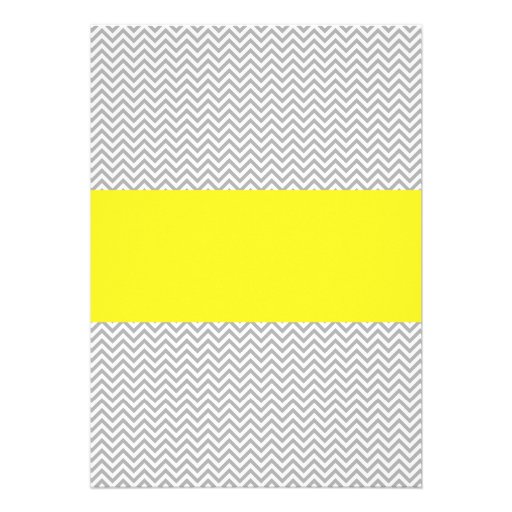 Yellow and Gray Chevron Bridal Shower Personalized Announcements