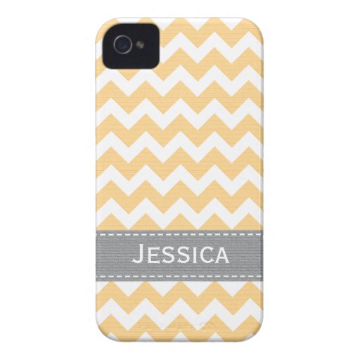 Yellow and Gray Chevron iPhone 4 / 4s Case-Mate Ca Case-Mate iPhone 4 Case