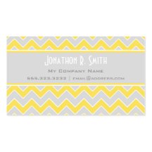 Yellow and Gray Chevron Pattern Business Card