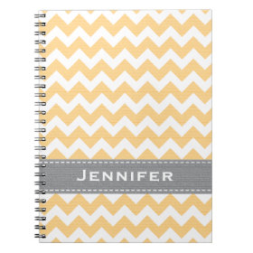 Yellow and Gray Chevron Spiral Notebook Journal