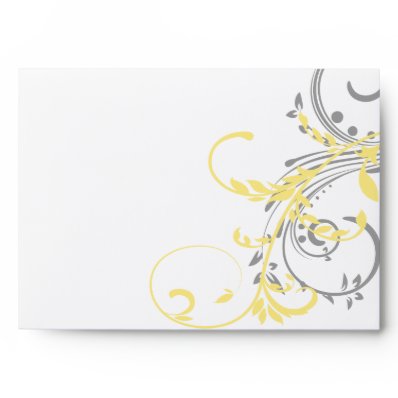 Yellow and Gray Double Floral Envelopes