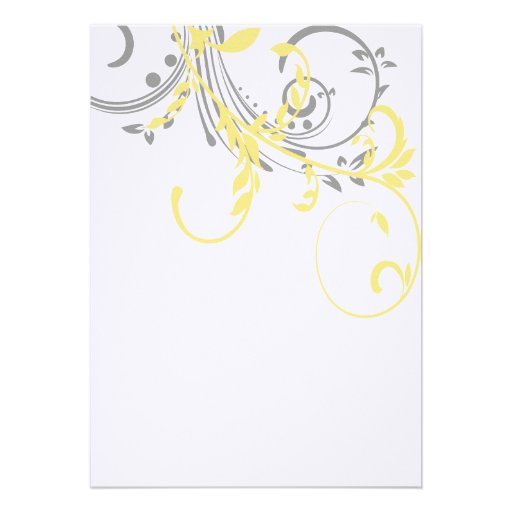 Yellow and Gray Double Floral Wedding Invitation