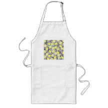 Yellow and Gray Flowers. Floral Pattern. Aprons