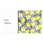 Yellow and Gray Flowers. Floral Pattern. Business Cards