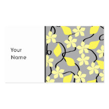 Yellow and Gray Flowers. Floral Pattern. Business Cards