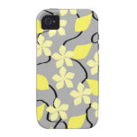 Yellow and Gray Flowers. Floral Pattern. Vibe iPhone 4 Covers