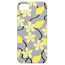 Yellow and Gray Flowers. Floral Pattern. iPhone 5 Case