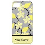 Yellow and Gray Flowers. Floral Pattern. Custom iPhone 5 Cases