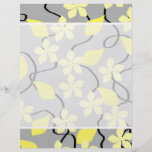 Yellow and Gray Flowers. Floral Pattern. Personalized Flyer