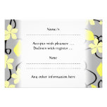 Yellow and Gray Flowers. Floral Pattern. Invite