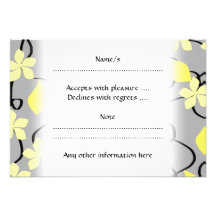 Yellow and Gray Flowers. Floral Pattern. Invite