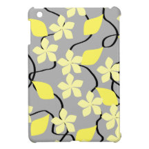 Yellow and Gray Flowers. Floral Pattern. Case For The iPad Mini