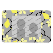 Yellow and Gray Flowers. Floral Pattern. Magnet