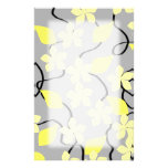 Yellow and Gray Flowers. Floral Pattern. Customized Stationery