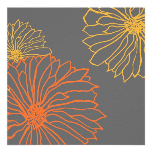 Yellow and Gray Mum Flowers Wedding Invitation