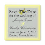 Yellow And Gray Save The Date Magnets