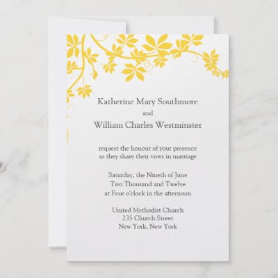 Yellow And Gray Wedding Invitations by TDSwhite