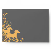 Yellow and Gray Wild Horses Envelopes