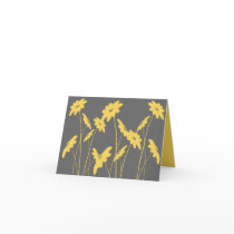 Yellow and Gray Wildflower Thank You Card