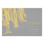 Yellow and Gray Willow Tree Wedding RSVP Personalized Invite