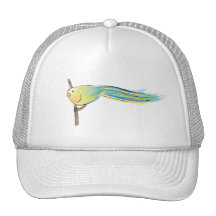 Yellow and Green Bird Mesh Hat