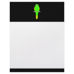 Yellow and Green Bird. Parakeet. Black Letterhead Design