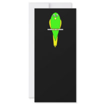 Yellow and Green Bird. Parakeet. Black Custom Rack Cards