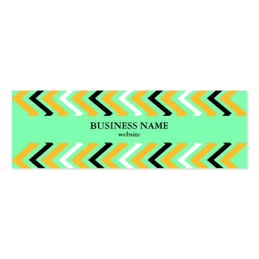 Yellow and Green Chevron Pattern Business Cards (back side)