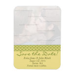 Yellow and Green Damask Photo Save the Dates Rectangle Magnets