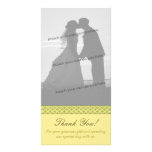 Yellow and Green Damask Thank you or Save the Date Photo Card Template