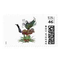 yellow and green fairy on mushroom postage by Ceyzpurplestang yellow and green fairy on mushroom postage