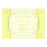 Yellow and Green Floral Wedding Invitation