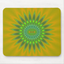 Yellow and Green Mandala Abstract mousepads