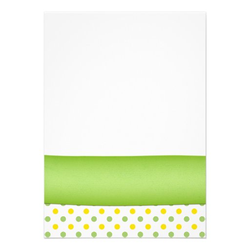 Yellow and Green Polka Dots Baby Shower Invitation