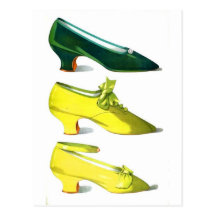 Yellow and Green Shoes Postcard