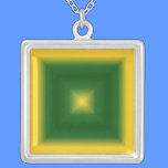 Yellow And Green Square Necklace necklaces