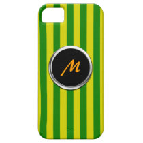 Yellow and Green Stripe Monogram Cover for iPhone5 iPhone 5 Case