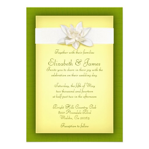 Yellow And Green Wedding Invitations