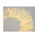 Yellow and Grey Abstract Floral Canvas Prints