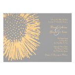 Yellow and Grey Abstract Floral Wedding Invitation