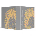 Yellow and Grey Abstract Floral Wedding Organizer 3 Ring Binder