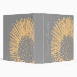 Yellow and Grey Abstract Floral Wedding Organizer 3 Ring Binder