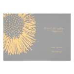 Yellow and Grey Abstract Floral Wedding RSVP Personalized Invitations